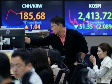 Stock market today: Asian shares are sharply lower, tracking a rates-driven tumble on Wall Street