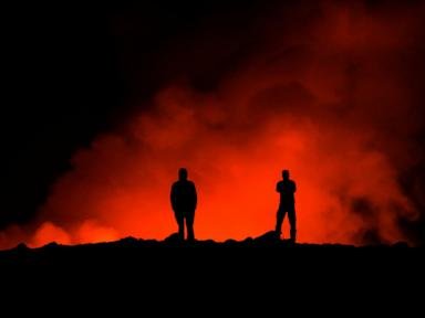 A volcano in Iceland is erupting for the third time since December, spewing lava into the sky